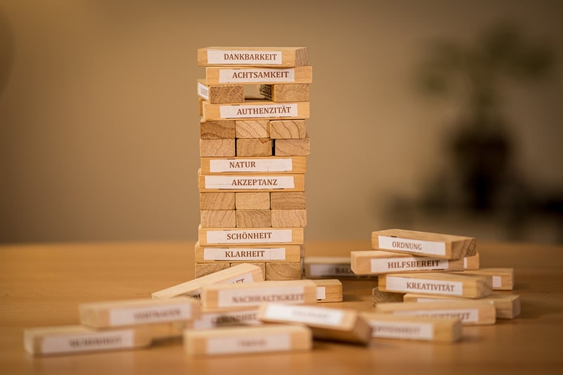 Ein Jenga-Turm.